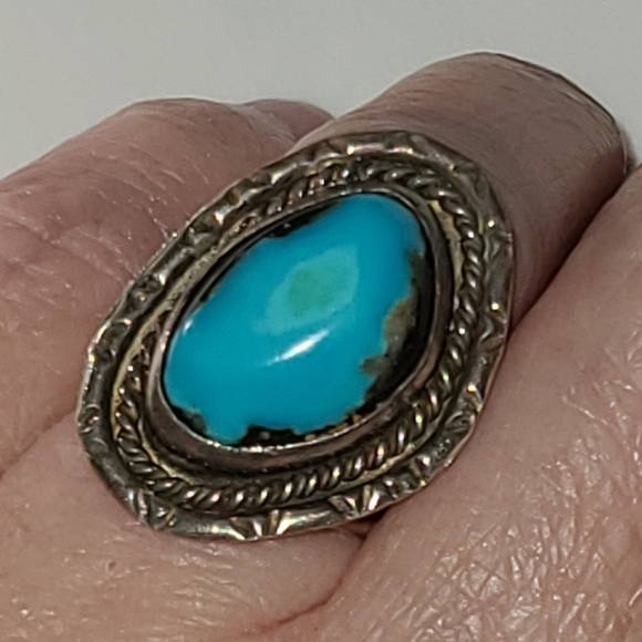 Vintage Bisbee turquoise ring sz 7.5 RARE stone 50´s...